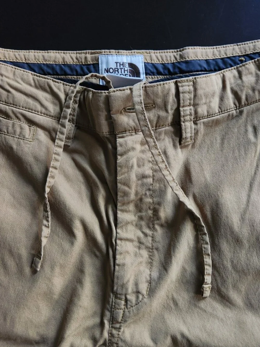 The North Face Men's Nylon Pants Size 30 - Khaki Hiking Travel Zip Pocket